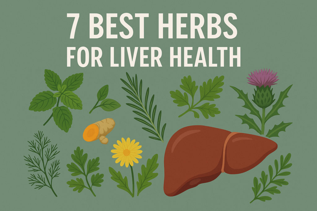 a picture showing herbs for liver health