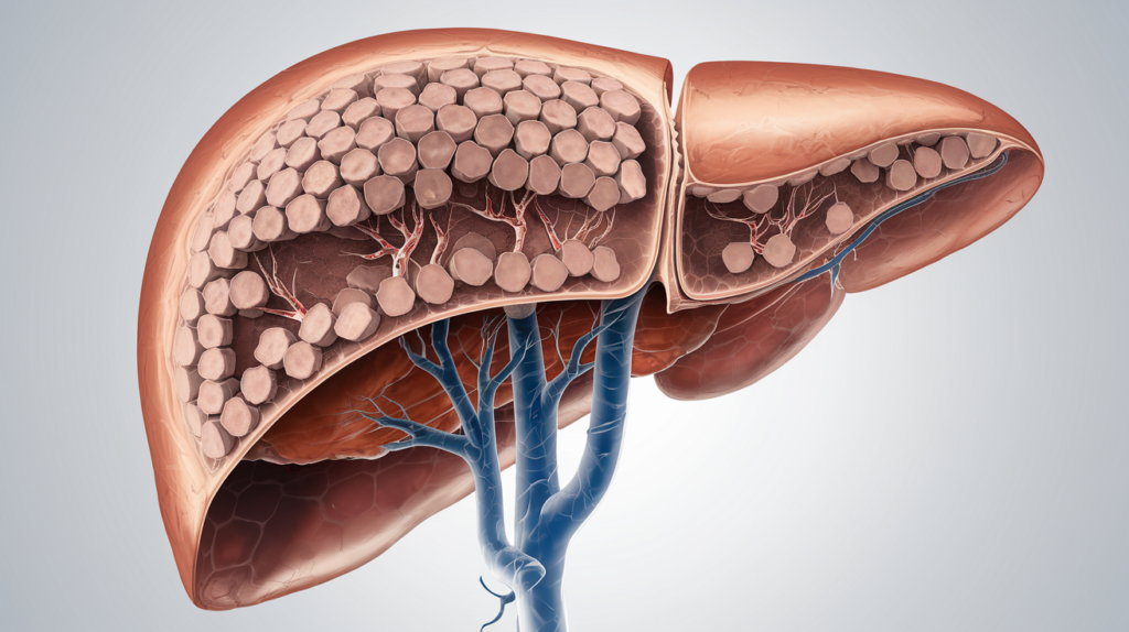 a picture showing a healthy liver